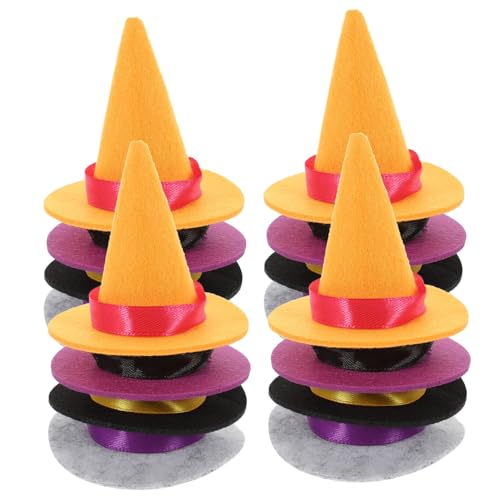Zerodeko 20stücke Miniatur-hexenhüte Für Halloween Party-dekoration Weinflaschenhüte Zum Basteln Kleine Kostümhüte Für Kuchen Und Layouts von Zerodeko