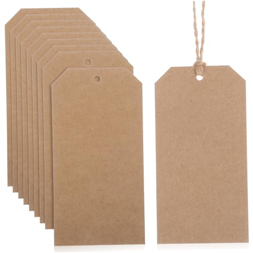 Zerodeko 200 Stück Schnur Hängeetikett Aus Kraftpapier Kleidung Inventar Allzwecketiketten Leer Stichworte Doppelseitige Etiketten Tags Mit Draht Etiketten Anbinden von Zerodeko
