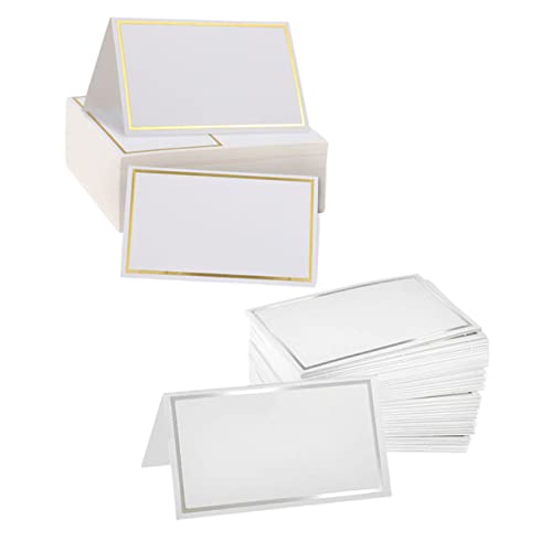 Zerodeko 200 Stück Tischkarten Hochzeit Dekorative Zeltkarten für Hochzeitsfeiern Beschriftbare Namenskarten für Rustikale Hochzeiten und Partys Gold Silber Zerodeko 200 Stück Tischkarten Hochzeit Dekorative Zeltkarten für Hochzeitsfeiern Beschriftbare Namenskarten für Rustikale Hochzeiten und Partys Gold Silber von Zerodeko
