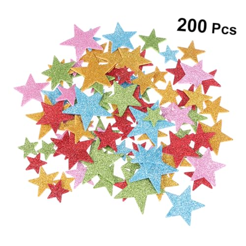 Zerodeko 200Stücke Glitzersterne Aufkleber für Kreative DIY Projekte Selbstklebend Zufällige Farben für Sammelalben Grußkarten und Kinderbastelarbeiten von Zerodeko