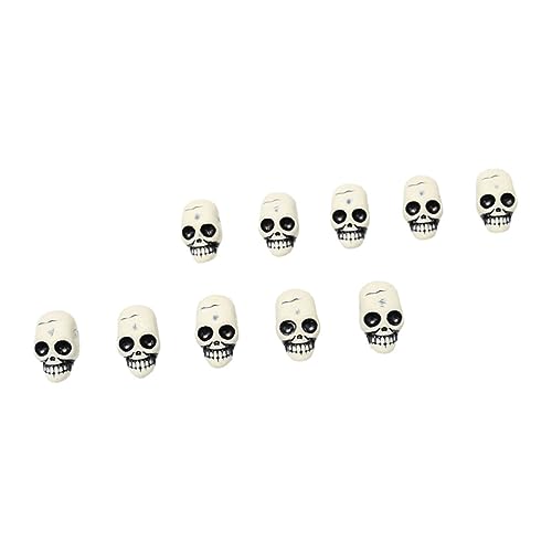 Zerodeko 20St Schädel Halloween-Zweige winzig menschlich Sensenmann Kessel Halloween Halloween schädel halloweendeko simulierter Schädel Halloween- Harz Light Grey von Zerodeko