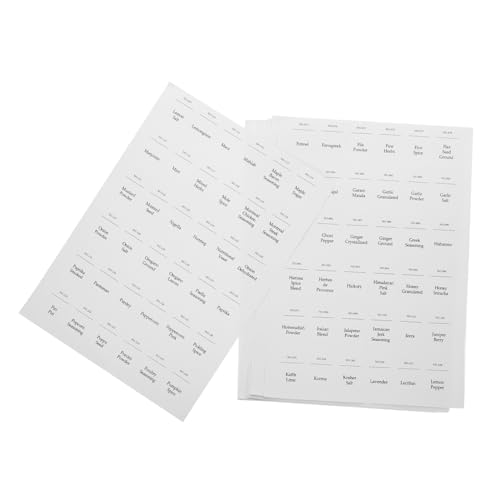 Zerodeko 216Stücke Selbstklebende Gewürzaufkleber Wasserdichte Etiketten für Küchenbehälter für Beschriftung von Gewürzgläsern Flaschen Vielseitig Einsetzbar von Zerodeko
