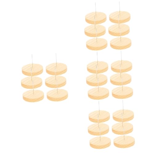 Zerodeko 24 Sätze Holzbasis -ornament Puppenhalter Puppenaufbewahrungshalter Nadelfilz-puppenständer Puppenständer Aus Filz Modellpuppen Mit Ständer Puppenfigurenständer Metall von Zerodeko