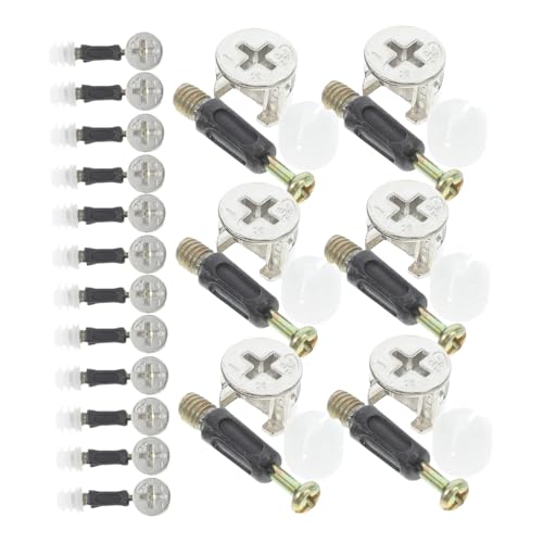 Zerodeko 24 Sätze Metall-möbelverbinder, Nockenbeschläge, Schrankverbinder, Metall-möbelbeschläge, Möbelteile, Nockenschraubenverbinder von Zerodeko
