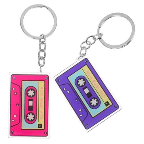 Zerodeko 2Stücke Retro Kassetten Schlüsselanhänger Im Jahre Tape Designs Für Rucksäcke Mottoparty Dekoration Für Frauen Zerodeko 2Stücke Retro Kassetten Schlüsselanhänger Im Jahre Tape Designs Für Rucksäcke Mottoparty Dekoration Für Frauen von Zerodeko