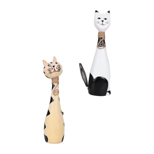 Zerodeko Paare Katze Ornament Holz Kätzchen Figurine Katze Figurine Schmuck Desktop Decor Künstlerische Holz Handwerk Zerodeko Paare Katze Ornament Holz Kätzchen Figurine Katze Figurine Schmuck Desktop Decor Künstlerische Holz Handwerk von Zerodeko