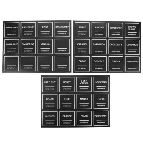Zerodeko 3 Blätter Kaffeetiketten Wasserdichte PVC Aufkleber für Glasbehälter Abnehmbare Sirup Etiketten für Kaffeebars zur Organisation Ihrer Kaffeekreationen Zerodeko 3 Blätter Kaffeetiketten Wasserdichte PVC Aufkleber für Glasbehälter Abnehmbare Sirup Etiketten für Kaffeebars zur Organisation Ihrer Kaffeekreationen von Zerodeko