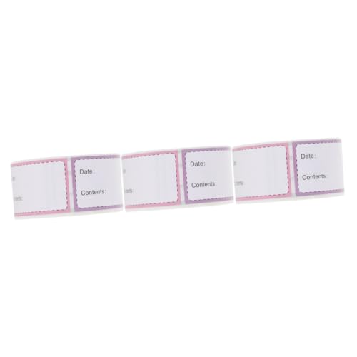 Zerodeko 3 Rollen Food -Label -Aufkleber Kühlschrank Datumsaufkleber für Lebensmittel Vorratsetiketten für Behälter klebrig Etiketten für Gefrierbehälter Etiketten einfrieren Papier Bunt von Zerodeko
