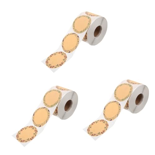 Zerodeko 3 Rollen Geschenkname Tag Schlüsselanhänger mit Etiketten klebrig Umschlagetikett Gruß aufkleber dekoration Etiketten für Lebensmittelbehälter selbstklebende Etiketten Kraftpapier von Zerodeko