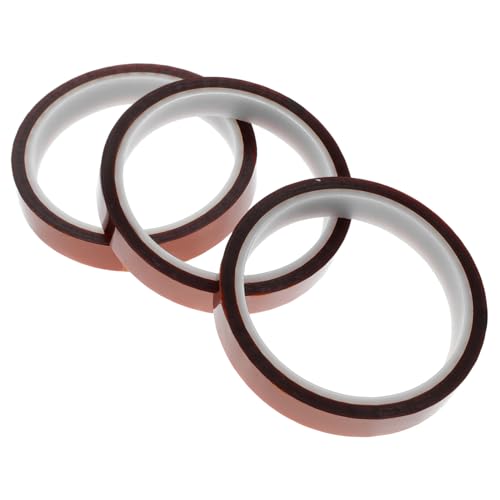 Zerodeko 3 Rollen Hitzebeständiges Klebeband Wärmeband Bastel Antistatikband Professionelle Wärmeübertragungsbänder Thermoband Hochtemperaturband Elektronikbänder Kaffee von Zerodeko