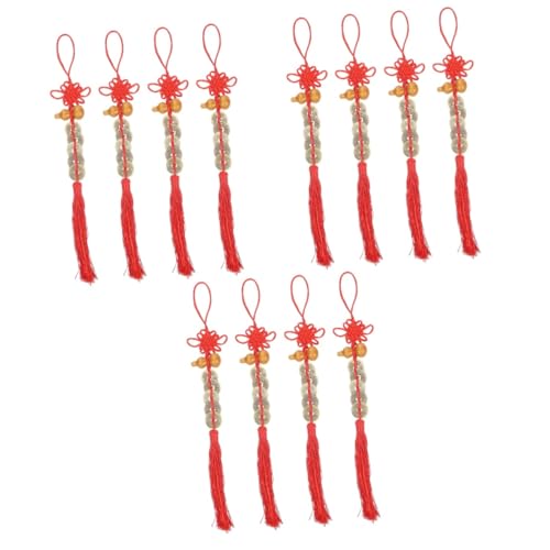 Zerodeko 3 Sätze Chinesischer Münzanhänger Münzen Feng-Shui-schildkröte Glück Dekorative Glocken Geldbaumpflanze Chinesische Quaste Rote Knotenquaste Kupfer 4 Stück * 3 von Zerodeko