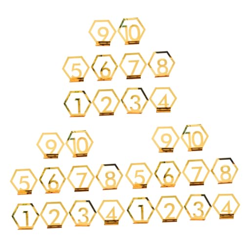 Zerodeko 3 Sätze Tischnummernhalter Hochzeit Aus Hochwertigem Gold Für Feierlichkeiten Menükarten Und Platzkartenhalter Unzerbrechlich Und Wiederverwendbar Für Hochzeiten Und 10 Stück * 3 Zerodeko 3 Sätze Tischnummernhalter Hochzeit Aus Hochwertigem Gold Für Feierlichkeiten Menükarten Und Platzkartenhalter Unzerbrechlich Und Wiederverwendbar Für Hochzeiten Und 10 Stück * 3 von Zerodeko