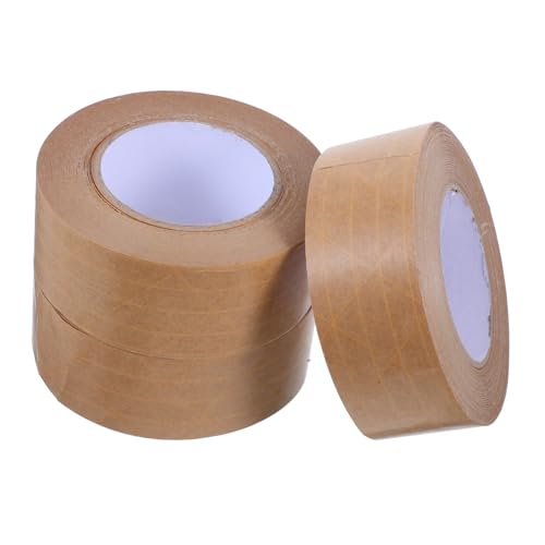Zerodeko 3 Stück Geripptes Kraftpapierband Klebeband Zum Versenden Von Paketen Hochleistungs-verpackungsband Packband Aus Papier Rahmendichtband Papierversandband Braunes Kraftband Khaki von Zerodeko