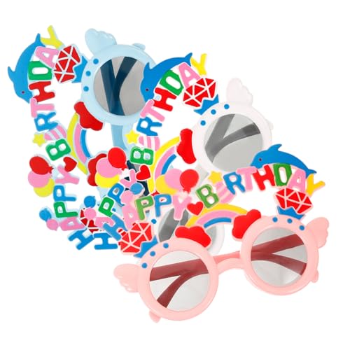 Zerodeko 3 Stück Lustige Geburtstagsbrillen Bunte Partydekoration Fotorequisiten für Geburtstagsfeier Karneval Verkleidung Zubehör Kreative Brillen für Damen Herren von Zerodeko