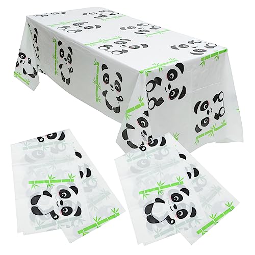 Zerodeko 3 Stück Panda Themen Tischdecke Wiederverwendbare Tischdecke aus Pe für Geburtstagsfeiern Dekorativ für Esstisch Kaffeetisch und Buffets Schmutzabweisend und Pflegeleicht von Zerodeko