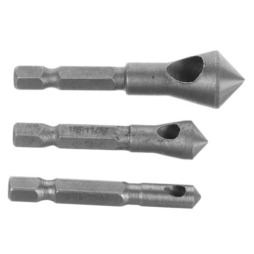 Zerodeko 3 Stück Teiliges Cobalt Stahl Fasewerkzeug Set Senkbohrer für Aluminium Kupfer PVC Platten für Präzises Entgraten von Lochkanten Zerodeko 3 Stück Teiliges Cobalt Stahl Fasewerkzeug Set Senkbohrer für Aluminium Kupfer PVC Platten für Präzises Entgraten von Lochkanten von Zerodeko