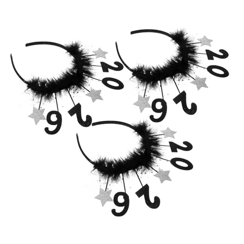 Zerodeko 3 Stück Teiliges Party Stirnband mit Glitzer Festliches Haarband für Silvester Weihnachtsfeier und Foto Requisiten Langlebige Farben Vielseitiges Accessoire für Damen und Mädchen von Zerodeko
