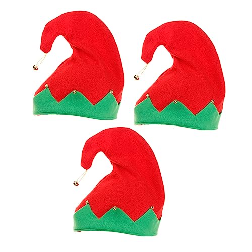 Zerodeko 3 Stück Weihnachtsmütze mit Glocken Roter Zipfelmütze Weihnachtskostüm Partyhut Bühnenaccessoire Festliche Dekoration Zerodeko 3 Stück Weihnachtsmütze mit Glocken Roter Zipfelmütze Weihnachtskostüm Partyhut Bühnenaccessoire Festliche Dekoration von Zerodeko