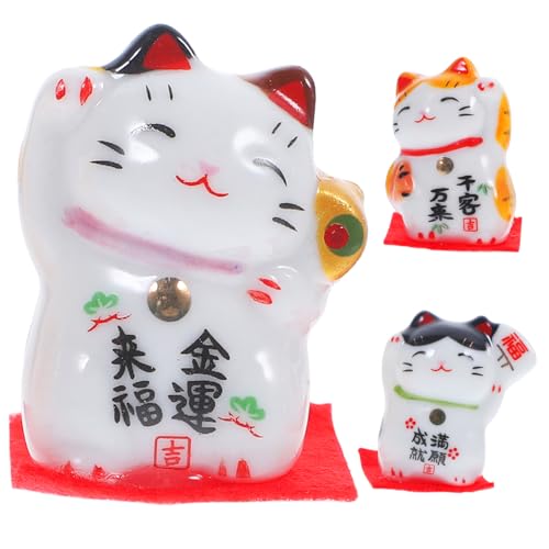 Zerodeko 3 Teiliges Katzen Dekorationsset Aus Kreative Tischornamente Für Wohnzimmer Und Büro Glücksbringer Katzenfiguren Stilvolle Home Decor Accessoires von Zerodeko