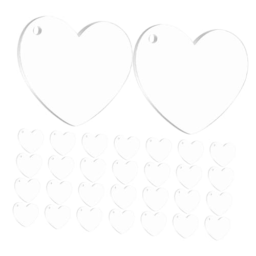 Zerodeko 30 Stück Klare Herz Disc Blank mit Loch für Diy Schmuck Hochzeits und Partydekorationen Kreative Bastelprojekte von Zerodeko