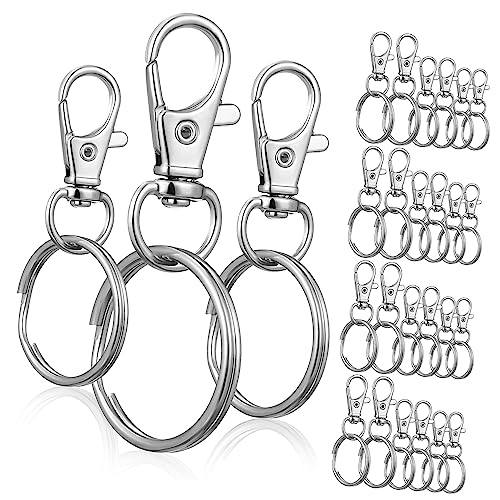 Zerodeko 30 Stück Schlüsselringe mit Drehbaren Karabinerverschlüssen Schlüsselanhänger Ringe mit Lobster Snap Clasp für Schlüssel Lanyards Taschen und Schmuckzubehör von Zerodeko