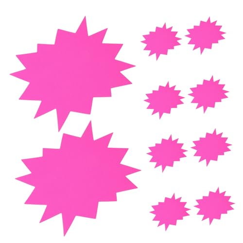 Zerodeko 30Stücke Preisschilder Explosionsform Fluoreszierende Papieretiketten für Garagenverkäufe Preise Verkaufsaktionen Praktisch Langlebig für Geschäfte Märkte von Zerodeko