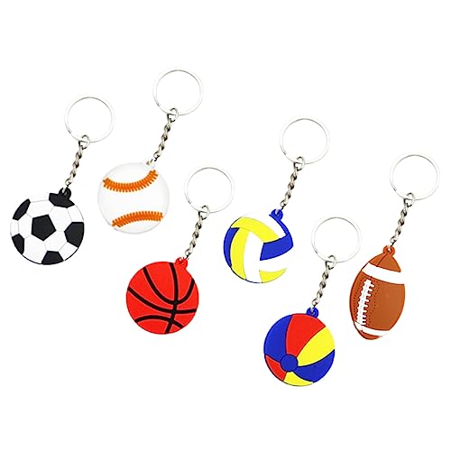 Zerodeko 30Stücke Sport Schlüsselanhänger Fußball Baseball Basketball Volleyball Strandball Und Rugby Schlüsselringe Kreative Anhänger Für Taschen Rucksäcke von Zerodeko
