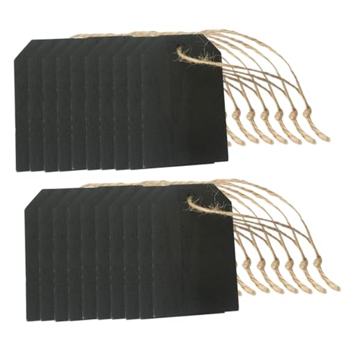 Zerodeko 32 Stück Mini Kreidetafeln Doppelseitige Holz Schilder für Hochzeiten Partys und Geschenkanhänger Wiederbeschreibbare Etiketten für Flaschen und Körbe Handlich und Robust von Zerodeko