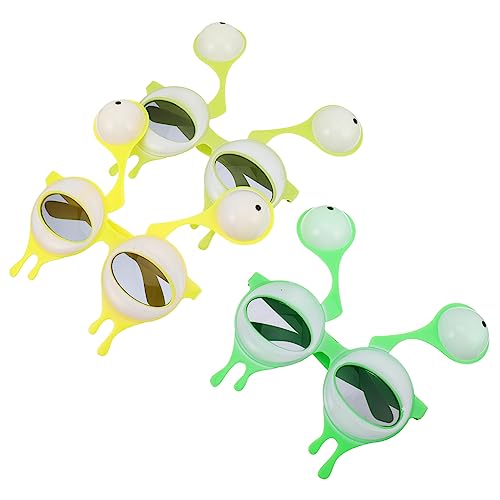 Zerodeko 3Paare Lustige Alien Brille Dekorative Partybrillen für Erwachsene und Accessoires für Geburtstagsfeiern Karneval und Cosplay Events Unvergessliche Erinnerungen von Zerodeko