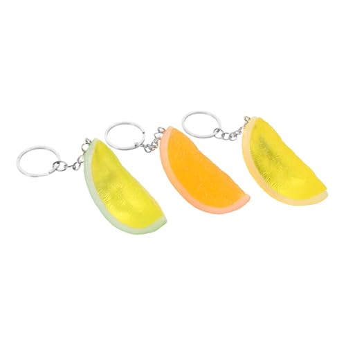 Zerodeko 3stücke Zitronen-schlüsselanhänger Mit Simulierten Scheiben Künstliches Obst Für Tasche Und Rucksack Dekorativer Anhänger Für Auto Und Zuhause von Zerodeko