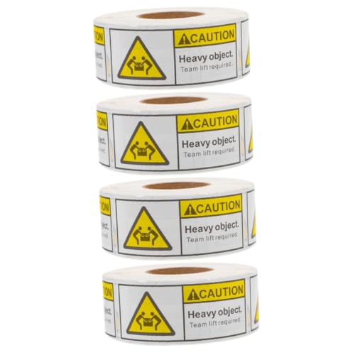Zerodeko 4 Rollen Aufkleber für Übergewicht Allzwecketiketten Vorsicht, schwere Aufkleber für den Versand Verpackung Versandetikett Pakete Etikettenaufkleber Umzugsetiketten für Kartons von Zerodeko