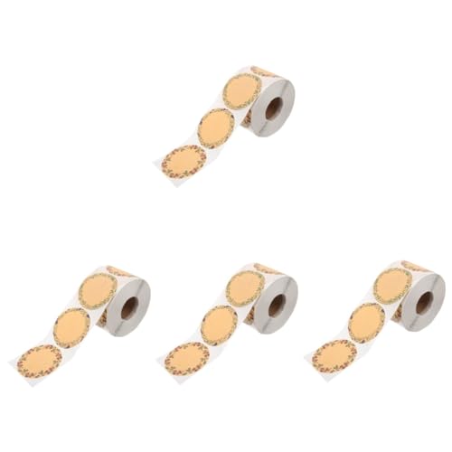 Zerodeko 4 Rollen Geschenkname Tag Selbstkleberetikett entfernbare Etiketten Umschlagetikett Gruß dekoration aufkleber Etiketten für Backwaren Etiketten für Lebensmittelbehälter Kraftpapier von Zerodeko