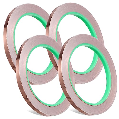 Zerodeko 4 Rollen Klebeband Hängend Klebstoff Klebrig Streifen Schwere Isolierband Weiß Selbst Folienband Kupfer -leitband Kupfer-abschirmband Für Gitarren Kupferband Metallband Kupferfolie Zerodeko 4 Rollen Klebeband Hängend Klebstoff Klebrig Streifen Schwere Isolierband Weiß Selbst Folienband Kupfer -leitband Kupfer-abschirmband Für Gitarren Kupferband Metallband Kupferfolie von Zerodeko