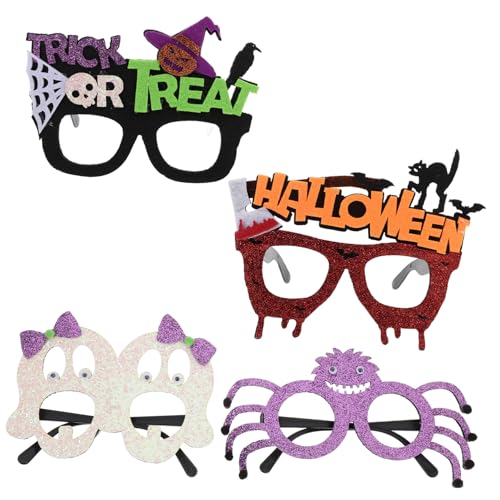 Zerodeko 4 Stück Halloween-papierbrillen, Halloween-brillen, Party-sonnenbrillen, Halloween-partygeschenke von Zerodeko