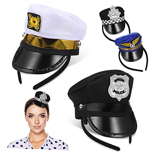 Zerodeko 4 Stück Kapitänsmütze Haarreifen Nautische Kostüm Haarschmuck für Cosplay Halloween und Themenpartys für Matrosen und Polizeirollen Zerodeko 4 Stück Kapitänsmütze Haarreifen Nautische Kostüm Haarschmuck für Cosplay Halloween und Themenpartys für Matrosen und Polizeirollen von Zerodeko