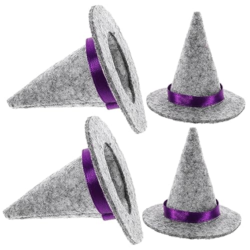 Zerodeko 4 Stück Miniatur Hexenhüte Dekorative Halloween Windlichter für Weinflaschen Bastelbedarf und Party Accessoires für Festliche Anlässe von Zerodeko