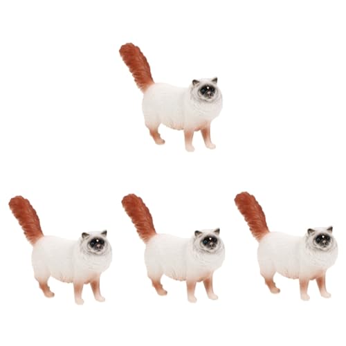 Zerodeko 4 Stück Puppenmodell Mini-dekor Automodelle Tischdekoration Tierkatze Für Zuhause Desktop-Katze Schmücken Katzenhandwerk Tierdekor Spielzeug Kätzchen PVC Kind von Zerodeko
