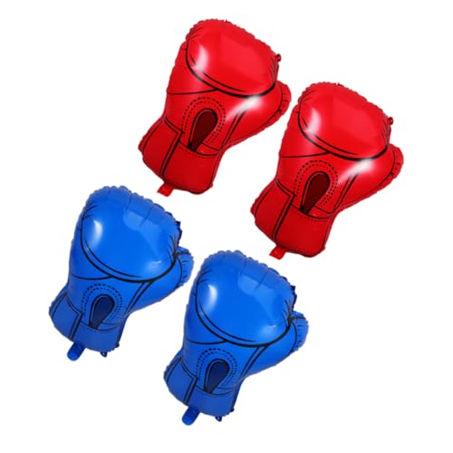 Zerodeko 4 Stück Teiliges Boxhandschuh Luftballons Elastische Aufblasbare Partydekoration für Box und Wrestling Mottopartys Geeignet für Jungen Geburtstagsfeiern Innen und Außen von Zerodeko