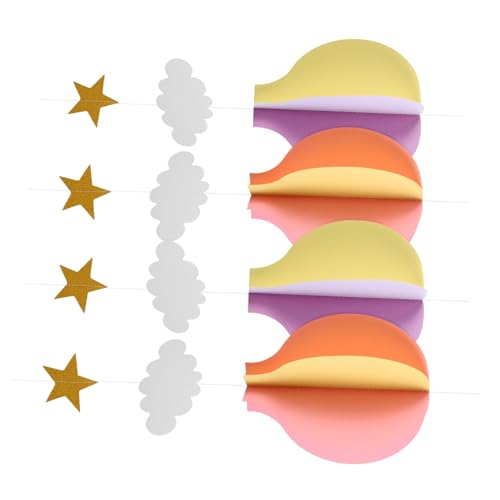 Zerodeko 4 Stück Teiliges Heißluftballon Partydeko aus Leichtem Wiederverwendbarem Material Wolken Heißluftballons Geburtstags und Shower Wand und Raumdekoration für Kinderzimmer und von Zerodeko