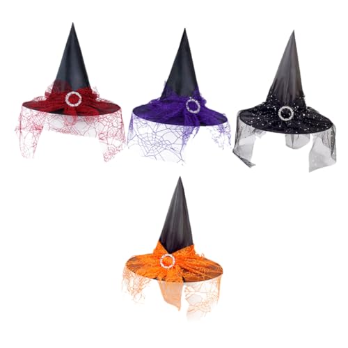 Zerodeko 4 Stück Teiliges Hexenhut Set Dekorativer Partyhut für Halloween Kostüm Damen Vielseitiges Hexenhut Accessoire für Karneval Cosplay und Festliche Verkleidung Zerodeko 4 Stück Teiliges Hexenhut Set Dekorativer Partyhut für Halloween Kostüm Damen Vielseitiges Hexenhut Accessoire für Karneval Cosplay und Festliche Verkleidung von Zerodeko