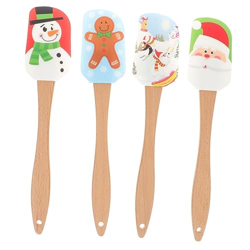 Zerodeko 4 Stück Teiliges Silikon Kuchenspachtel mit Holzgriff Weihnachtliches Design Cremiger Kuchenschaber für Xmas Party Leicht Kompakt Einfach zu Reinigen Teigwenden Geeignet Zerodeko 4 Stück Teiliges Silikon Kuchenspachtel mit Holzgriff Weihnachtliches Design Cremiger Kuchenschaber für Xmas Party Leicht Kompakt Einfach zu Reinigen Teigwenden Geeignet von Zerodeko