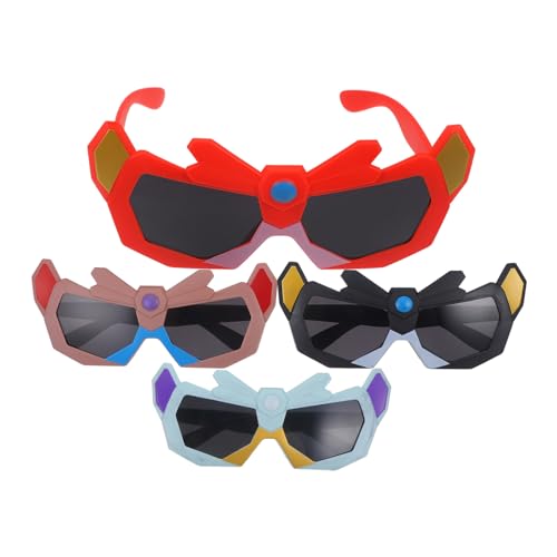 Zerodeko 4 Stück Teiliges Sonnenbrillen Roboterform Bunte Uv Schutz Lustige Partybrille für Jungen Mädchen Sommer von Zerodeko
