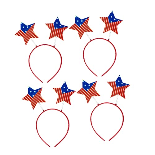 Zerodeko 4 Stück Teiliges Sternen Stirnband für Amerikanischer Unabhängigkeitstag Haarband Frühlings Haarspangen für Partys und Patriotische Anlässe Bequem und Rutschfest von Zerodeko