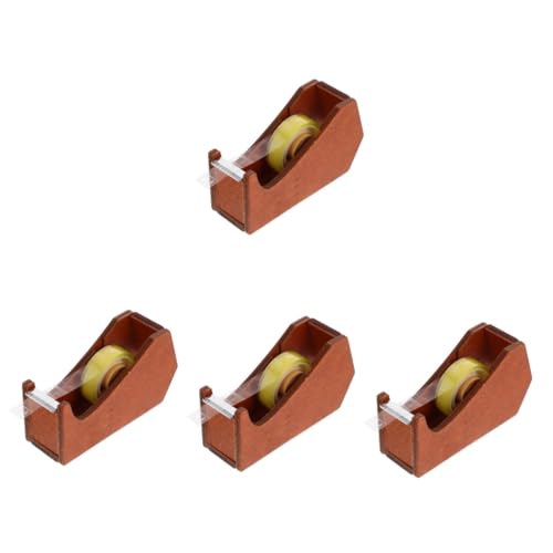 Zerodeko 4 Stück Tierformbandschneider Farbe Bandspender Cutter wickeln ziehen um Minimalistisch klebrig klebeband Bandhalter Washi-Tape-Halter Holz von Zerodeko