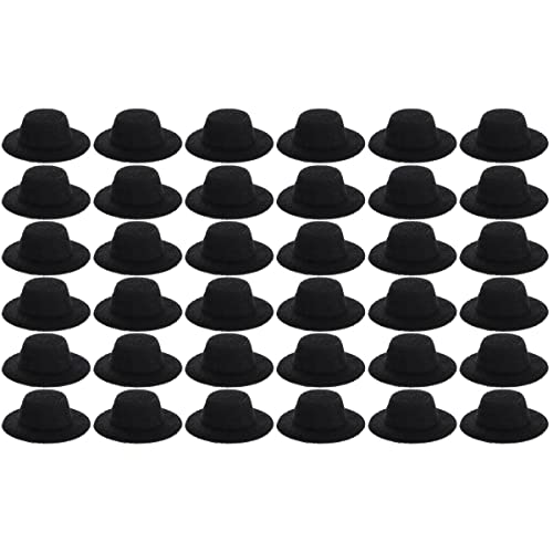 Zerodeko Kleinen Schwarzen Hut Zylinder Hut 40 Mini-Hüte zum Basteln Puppen- -Hüte Mini-Hüte Stoff-Ornamente-Hüte für Bastelzubehör -Dekoration Mini Hüte Zum Basteln Mini Zylinder Hut von Zerodeko