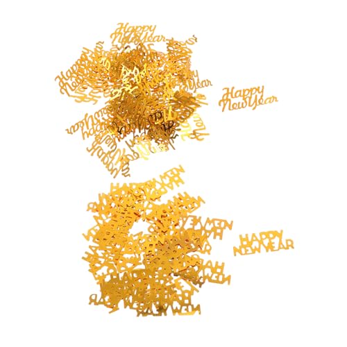 Zerodeko 4er Packung Goldfarbenes Party Konfetti Tischdeko Year Confetti für Silvester Weihnachten Festliche Dekoration Glänzend Wiederverwendbar von Zerodeko