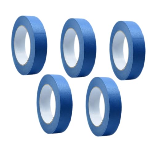 Zerodeko 5 Rollen Wandklebeband Malerbandfarben dekoratives Klebeband farbiges Band farbiges Abdeckband Klebeband für Wände, keine Beschädigung der Farbe farbiges Malerband Farbband Blue von Zerodeko