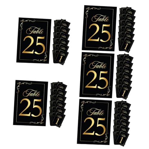 Zerodeko 5 Sätze Tischkarte Digitale Karte Runden Stand Tischnummern Hochzeit Kartentisch Tischkarten Tischnummern Für Bankette Restaurant-tischnummern Zahlenkarte Papierstau 30 Stück * 5 von Zerodeko
