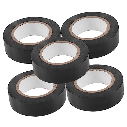 Zerodeko 5 Stück Isolierband Elektriker Band Material isoliert im Freien Isolierung Draht elektisches Klebeband Hitzebeständiges Band elektrisches Klebeband für den Innenbereich PVC Schwarz von Zerodeko
