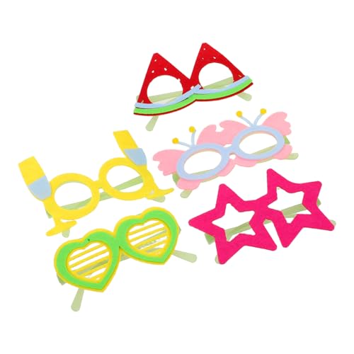 Zerodeko 5 Stück Leuchtende Partybrillen Kindergeburtstag Foto Requisiten Cartoon Brillen aus Leichtem und Filz für Spielerische Glow in The Dark Partyspaß von Zerodeko